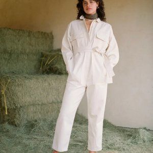 OZMA Keaton Jumpsuit in twill putty